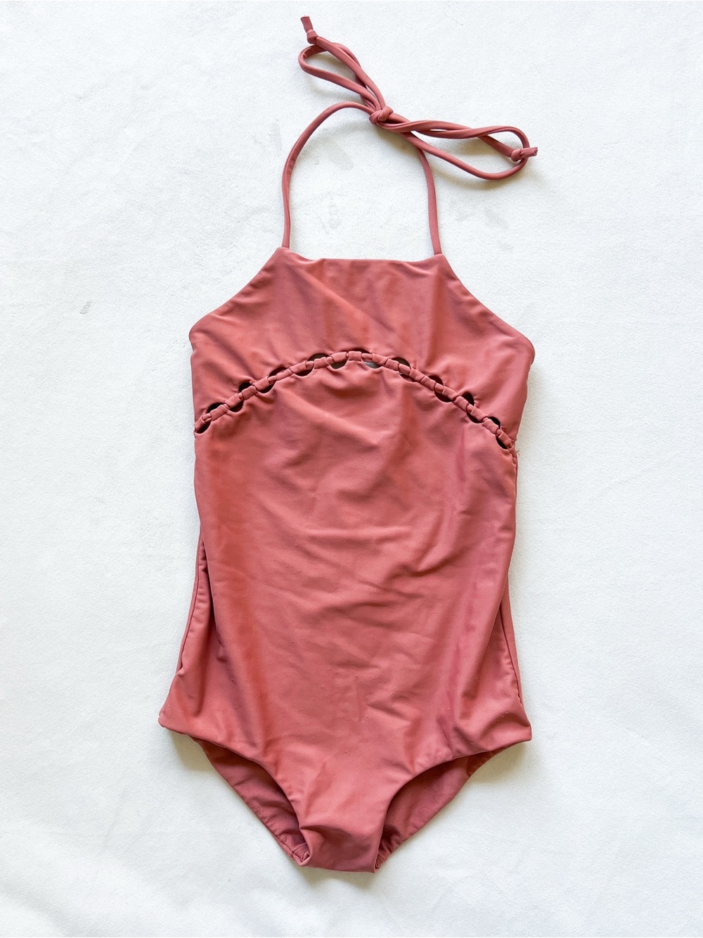 Mikoh Dusty Rose Halter One-Piece Swimsuit - Large